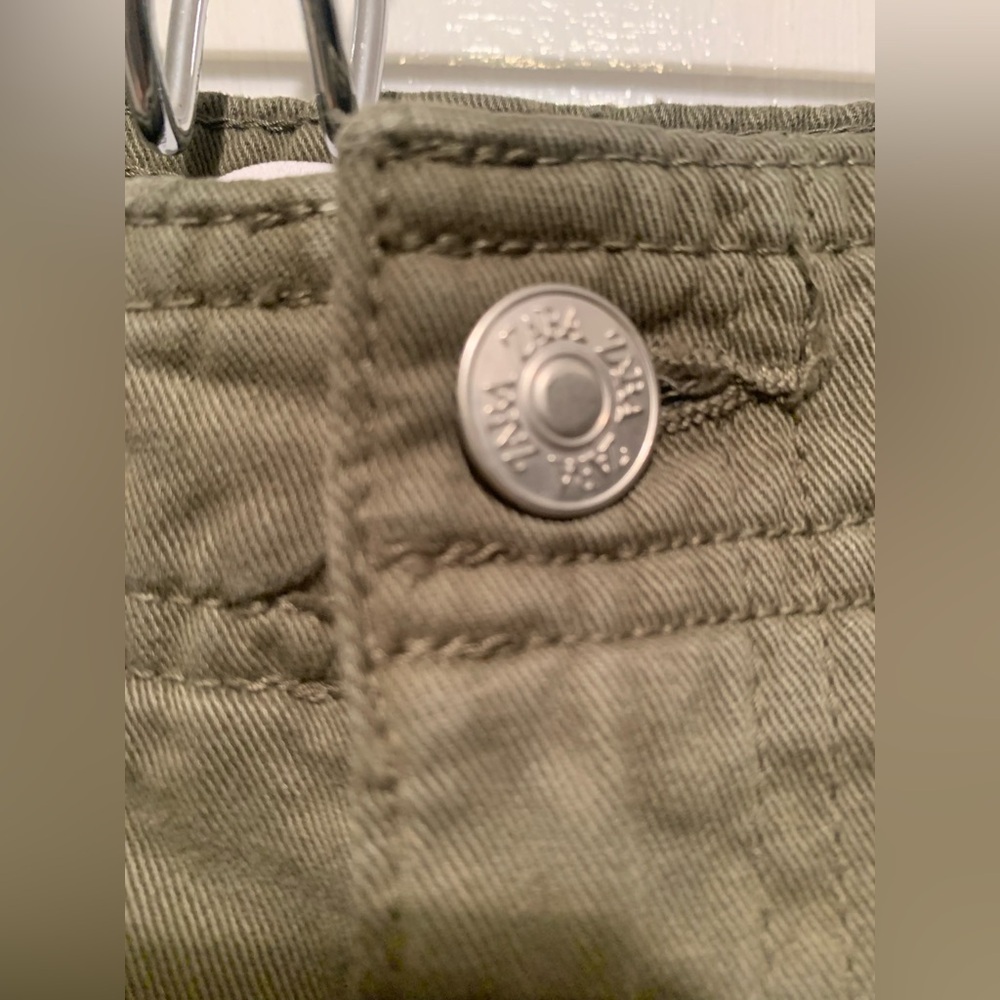 Zara High Rise Wide Leg Army Green Cargo Pants 8 - Picture 4 of 13